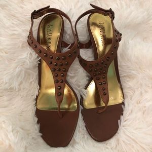 Final Price NWT Ralph Laure Nico T-Strap Studded Sandals